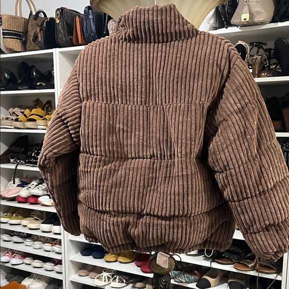 Brown Ribbed Zip-Up Jacket - Picture 4 of 4